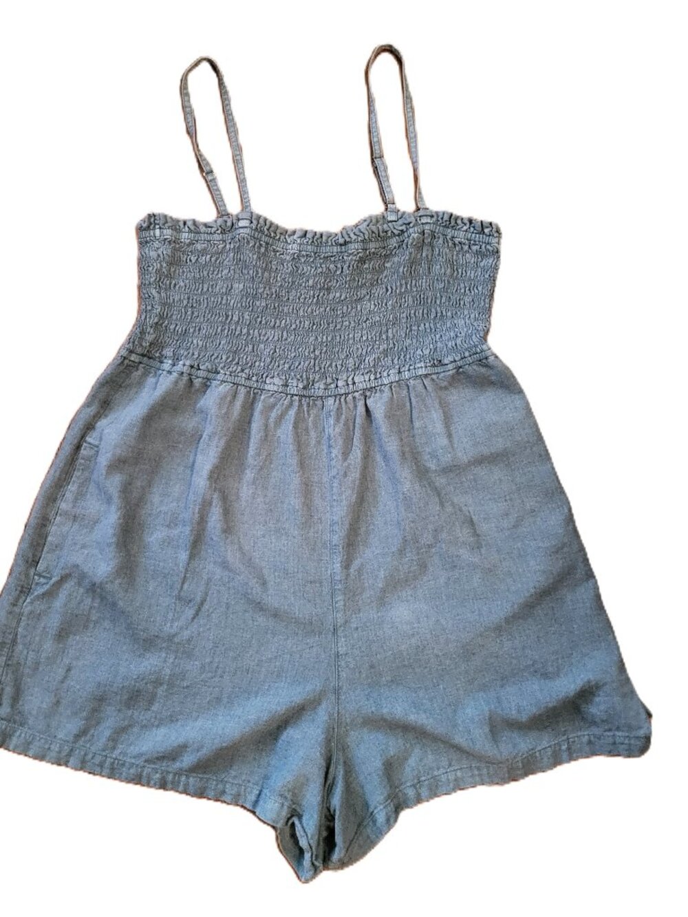 Pilco/Anthro Distressed Chambray Romper - XL